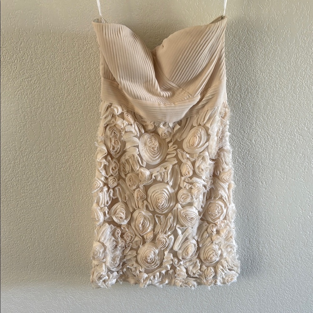 Minuet Petite Tan Pink Babydoll Dress Cowl Neck Sleeveless
